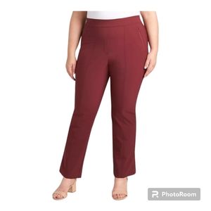 Lane Bryant Petite Plus Size Straight Leg Pull-On Pant w/ Zipper Pockets - 20p